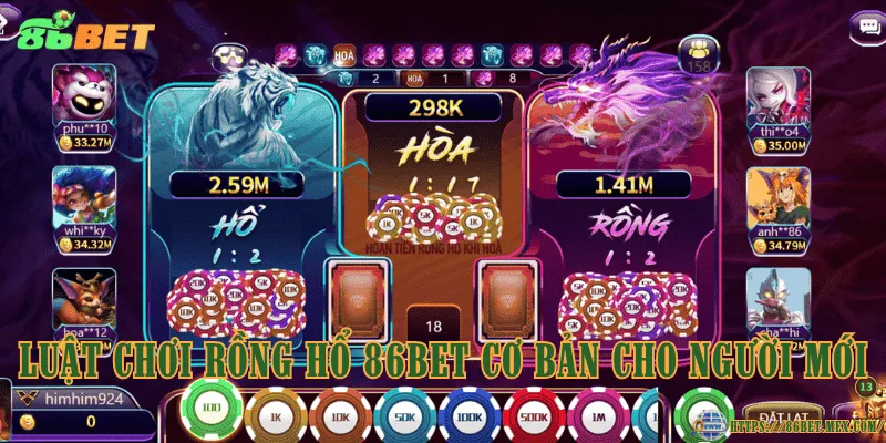 Luật chơi rồng hổ 86BET cơ bản cho người mới