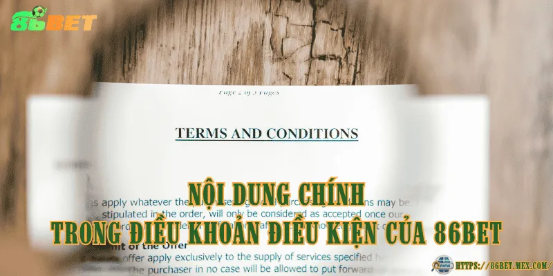 Nội dung chính trong điều khoản điều kiện của 86BET